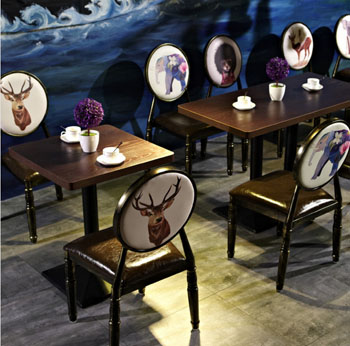 复古主题餐厅餐桌餐椅图片由同创家具报价
