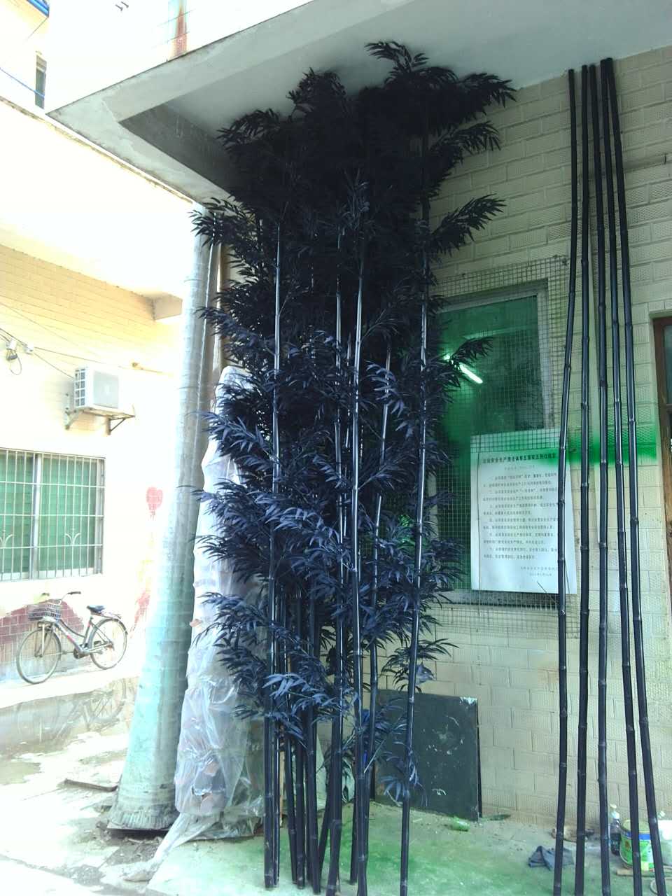 仿真黑色竹子 黑色环保竹子 塑料竹子 假竹子