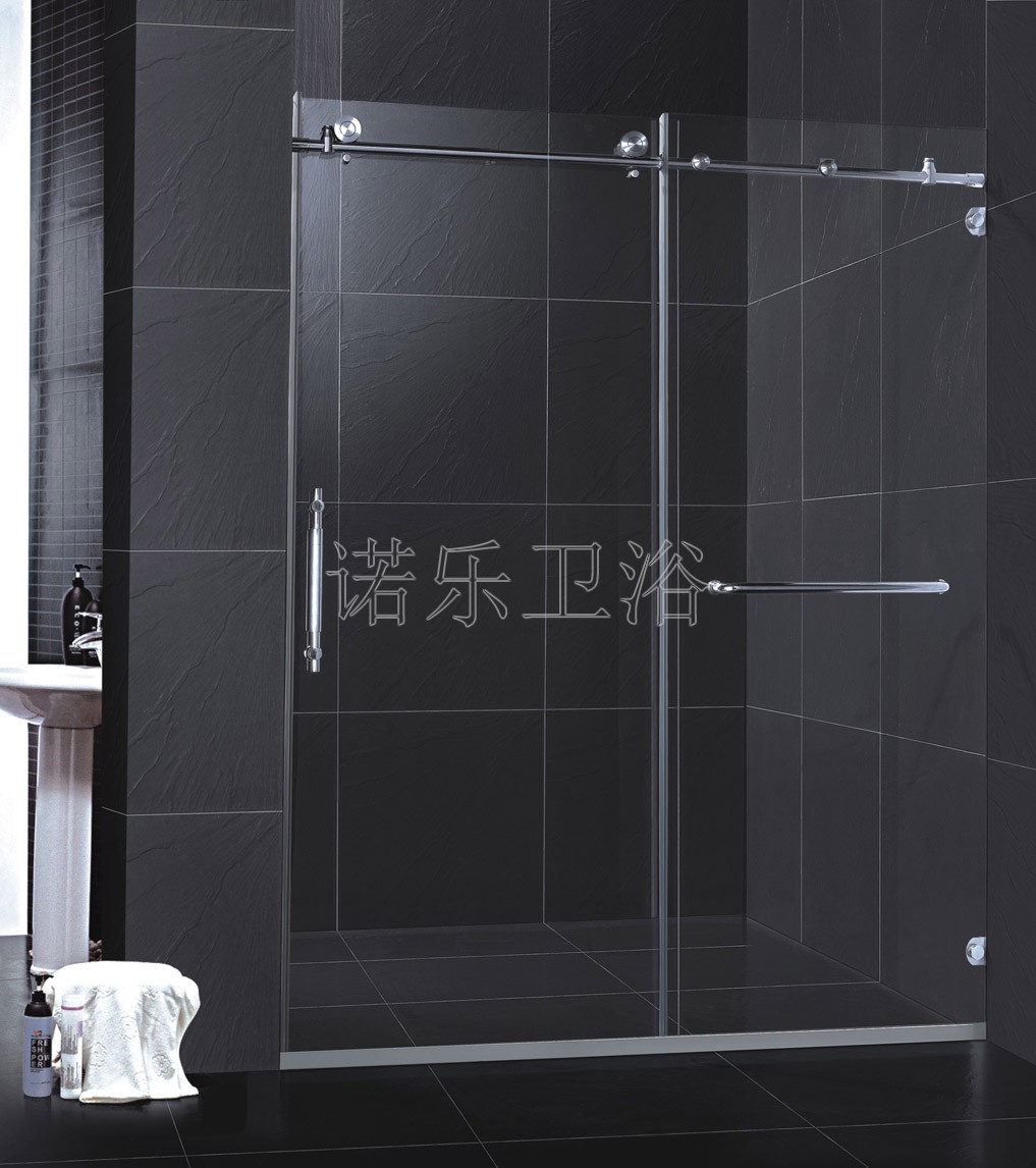 不锈钢屏风式一字形一固一活淋浴房吊趟门BR013