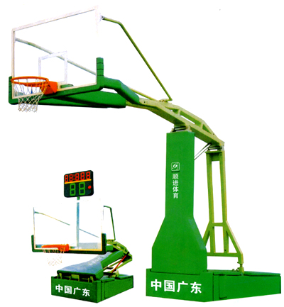 台山市箱式钢化玻璃篮球架、*臂埋地篮球架怎么安装