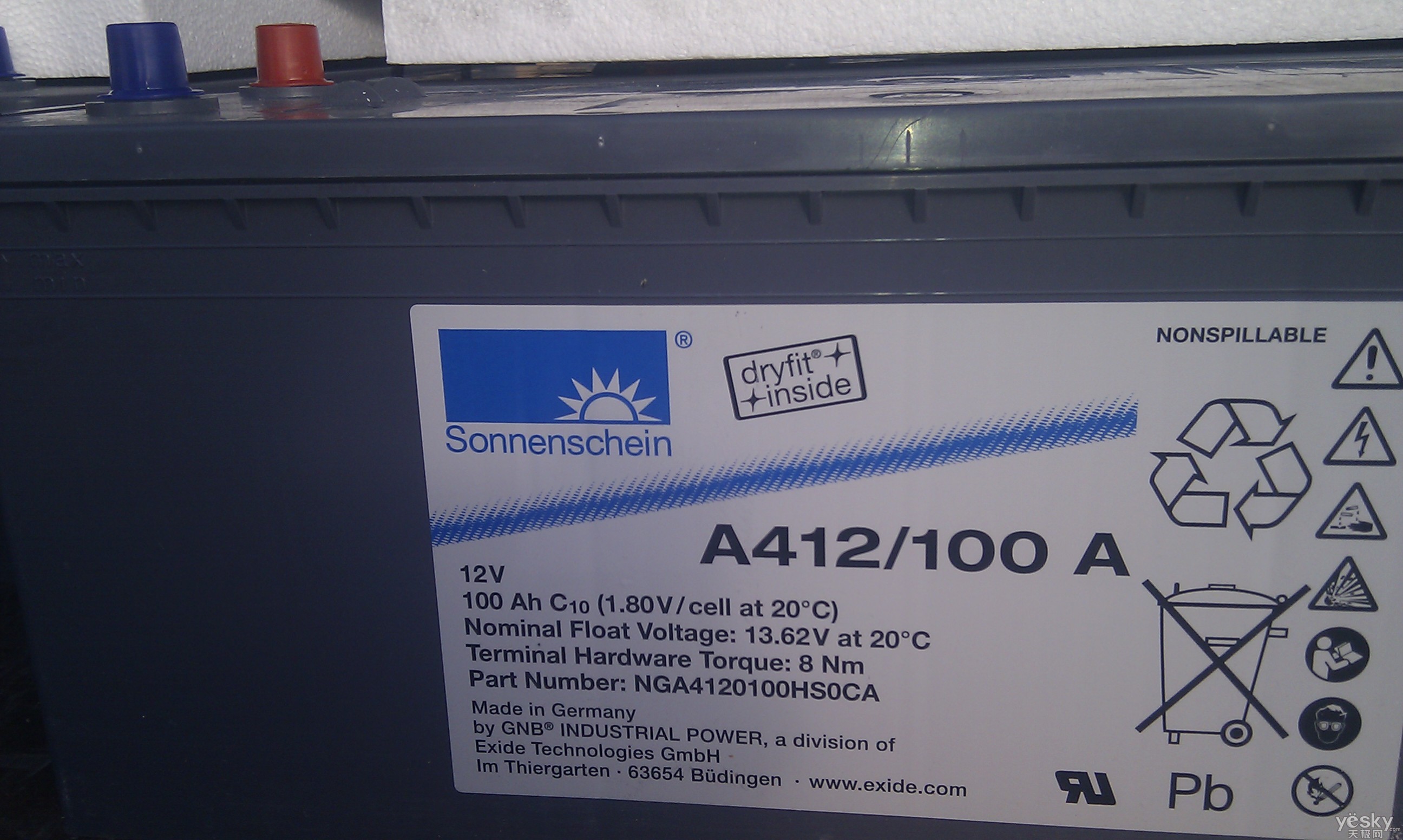 德国阳光蓄电池A412/100A价格