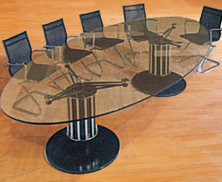 定制办公家具现代钢化玻璃会议桌 厂家热销小型开会桌