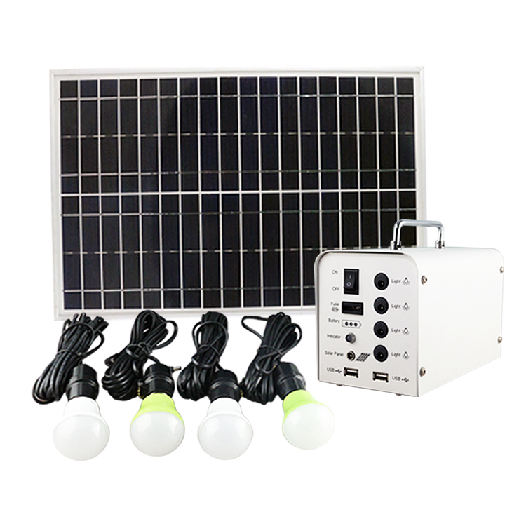 20W太阳能发电小系统 家庭户外便携式太阳能发电照明储能电源 家用小型光伏发电机系统