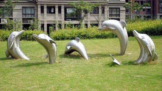 海洋精灵--不锈钢海豚雕塑