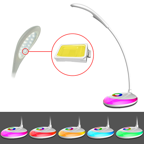 七彩氛围学习LED台灯　内置可充电锂电池　USB充电　触控调节亮度
