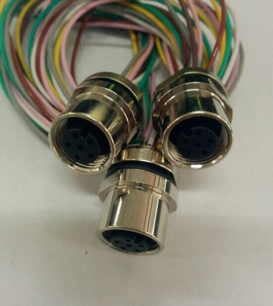 M12传感器连接器4芯5芯面板插座|PCB板插座