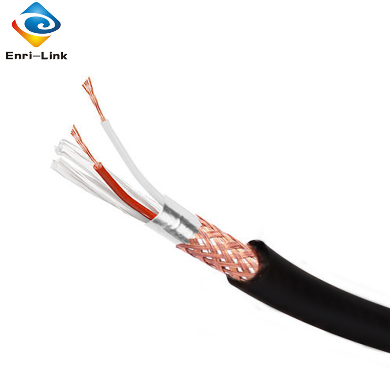 厂家直销黑色2芯1.0rvsp双绞屏蔽线 裸铜线信号电缆rvsp2*1.0