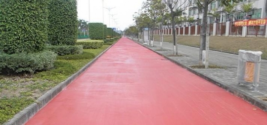 杭锦旗 彩色路面喷涂生产厂家 红色路面涂层
