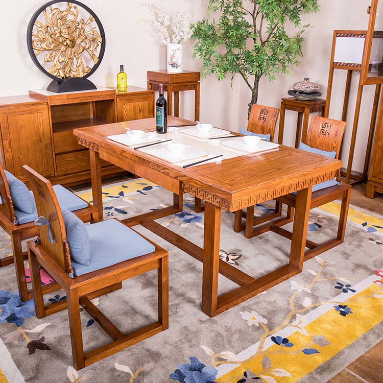 展博家具供应新中式实木餐桌，实木餐台，支持定制批发