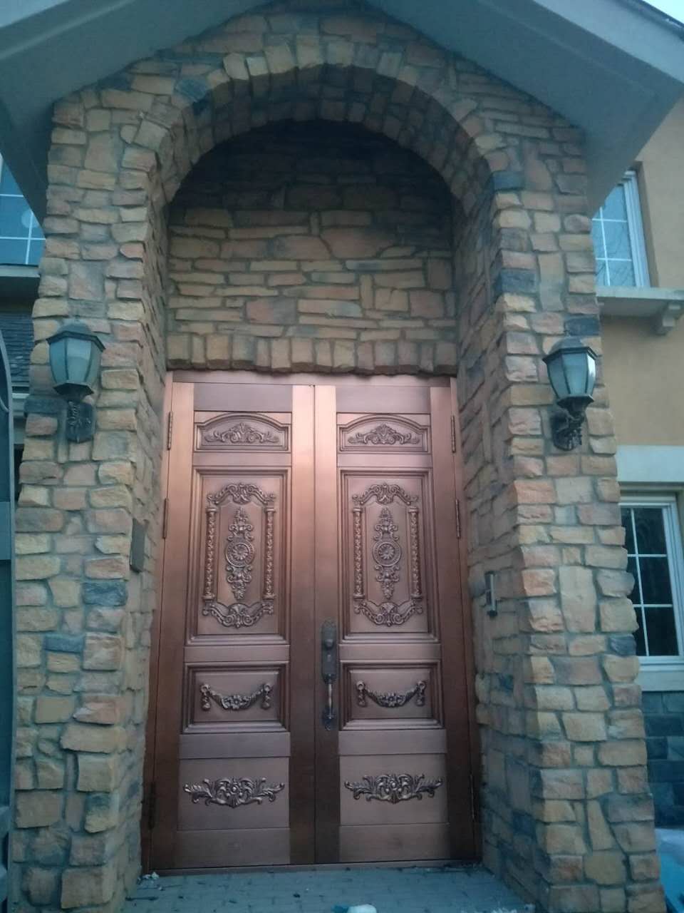 别墅四开铜门|公寓铜门|双子母铜门|别墅大门 铜门进户门|真铜门
