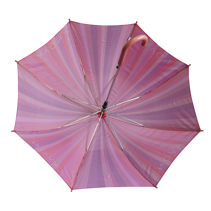 粉红色直杆自动广告伞 少女粉色直杆定制logo广告伞