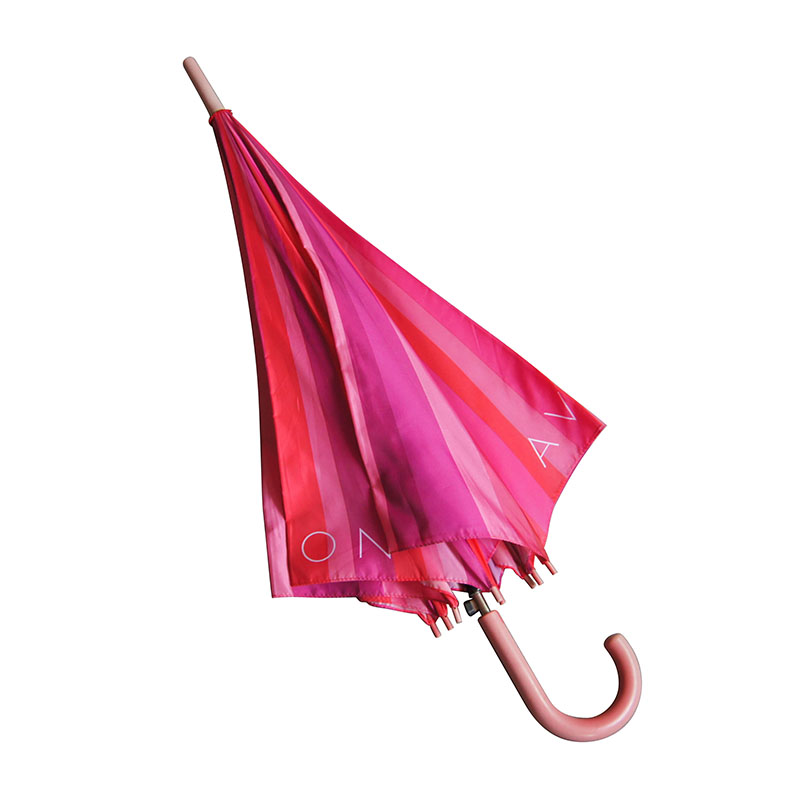 渐变粉红色直杆伞 少女粉红色伞来图定制雨伞