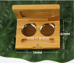订做竹木化妆品盒 竹制彩妆盒 环保粉饼盒 眼影盒 可搭配铝铁盘