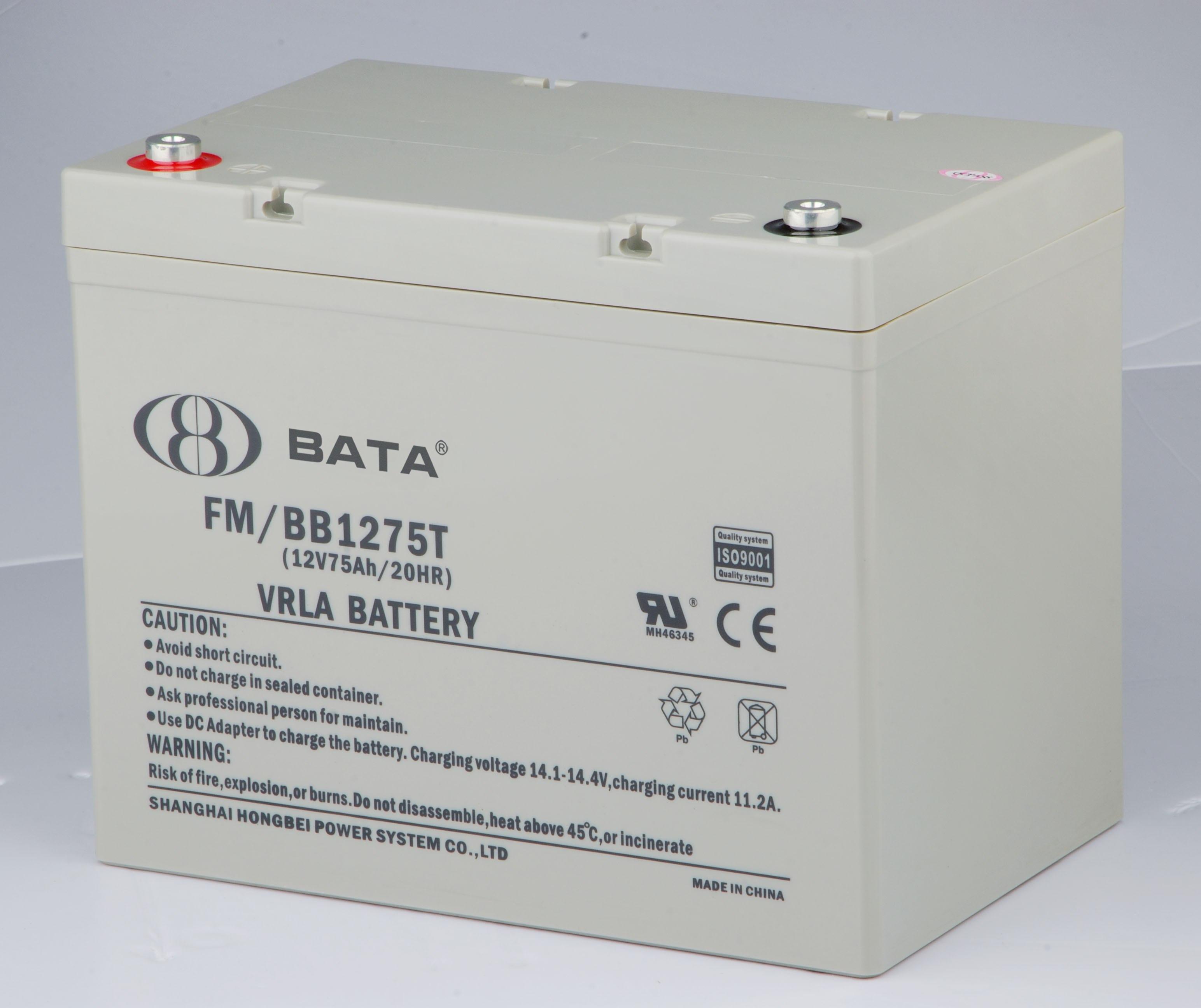 鸿贝蓄电池12V75AH 型号FM/BB1275T原装价格