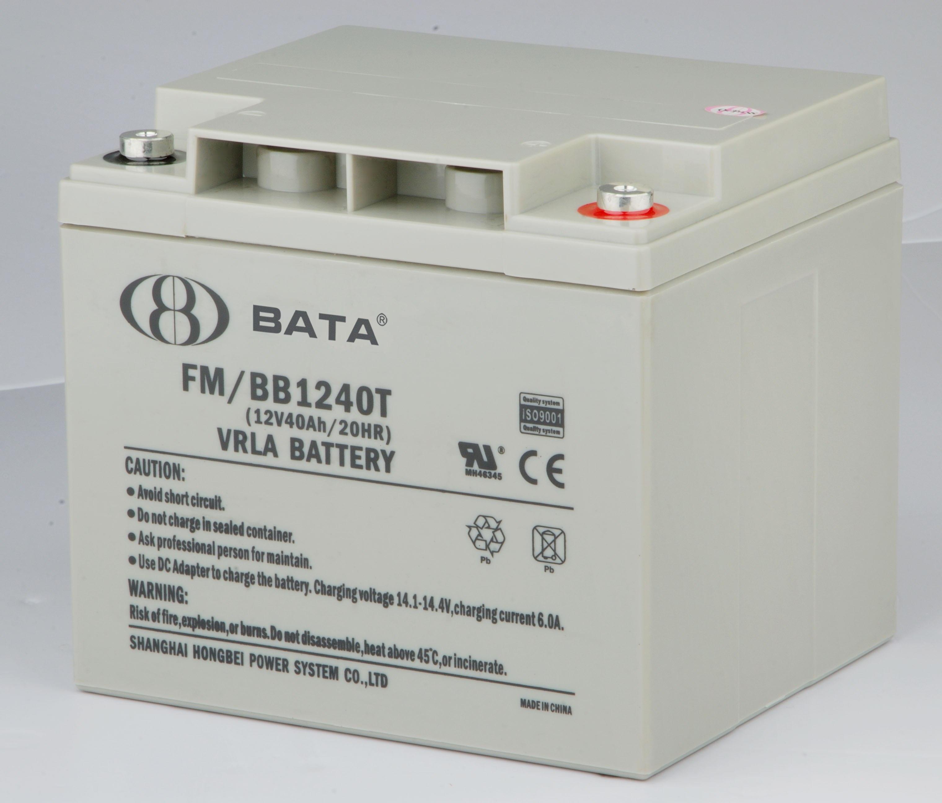 鸿贝蓄电池12V40AH 型号FM/BB1240T原装报价