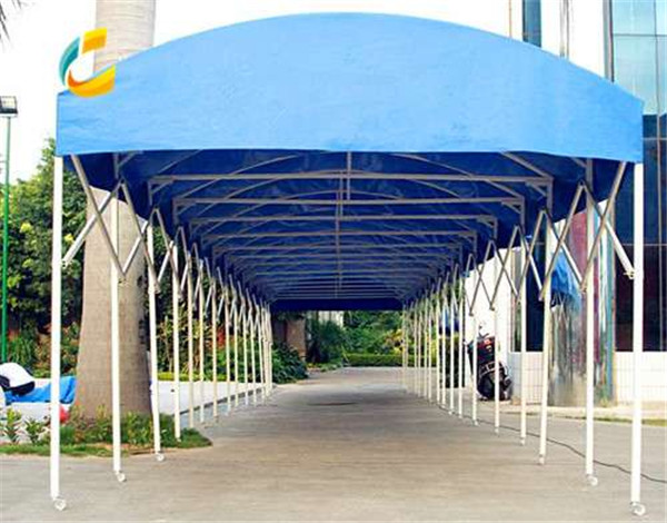 苏州物流货运站雨篷 大型移动折叠推拉蓬 可活动伸缩遮阳雨棚