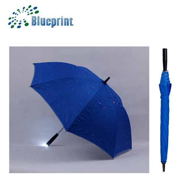 LED发光带灯雨伞 直杆透明伞创意伞骨发光广告伞定制logo