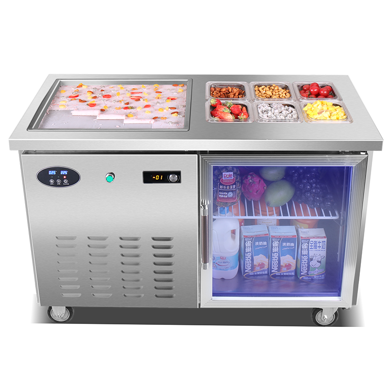 广州哪有卖奇博士智能炒酸奶机炒冰机带冷藏柜炒冰淇淋卷机 炒冰机技术教学