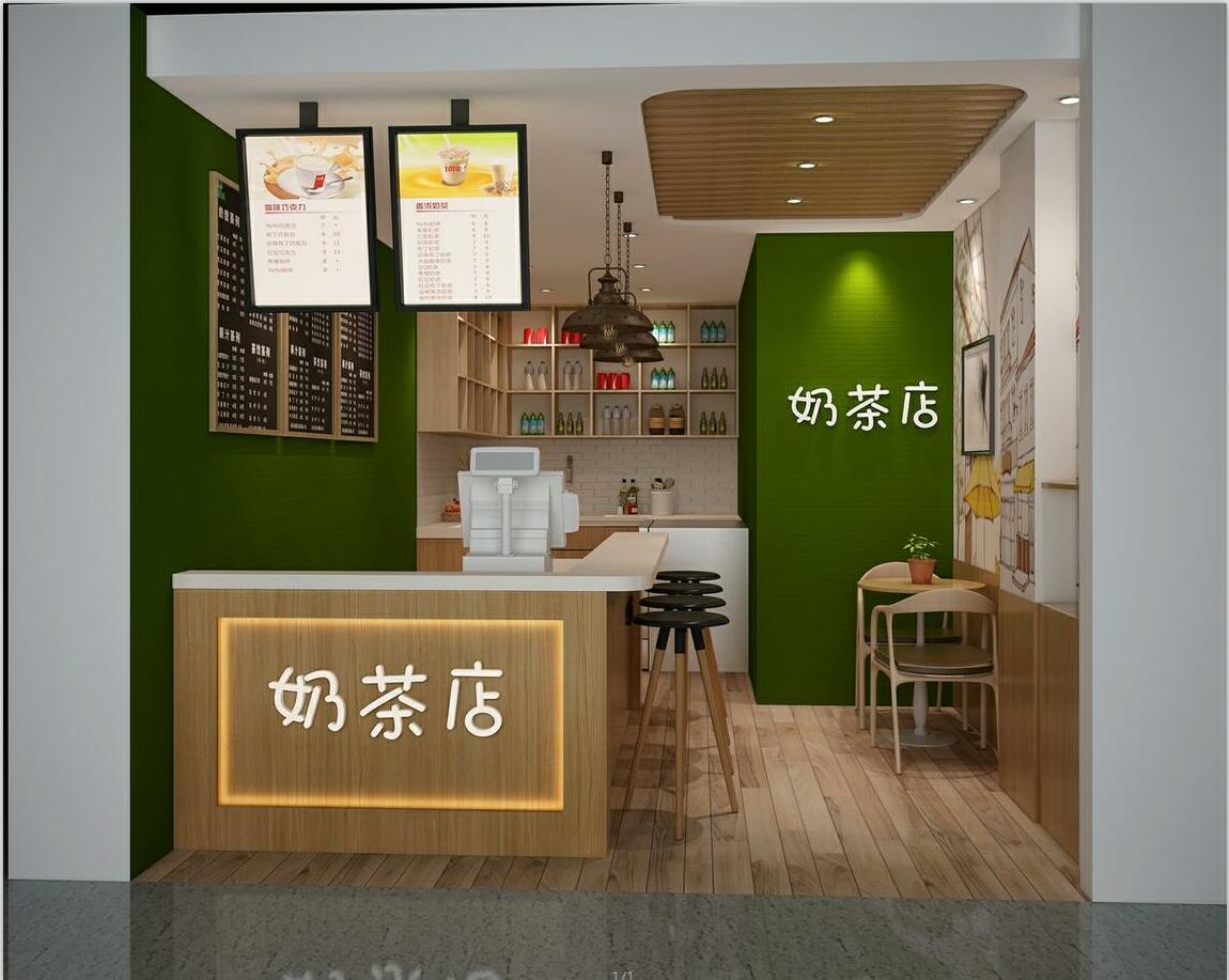 广西南宁华成装饰工程有限公司    大沙田奶茶店装修设计案例