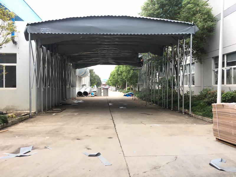 上海闸北区大型活动帐篷伸缩式雨篷推拉雨棚移动仓储篷厂价定做测量