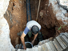 管道开挖排污水管改造