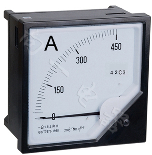测量准确42C3指针安装式方形面板90℃电压计80V
