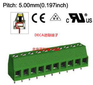 MB312-500原装中国台湾DECA进联间距5.0铜芯PCB绿色欧规端子