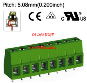 MB312-508原装中国台湾DECA进联间距5.0铜芯PCB绿色接线端子