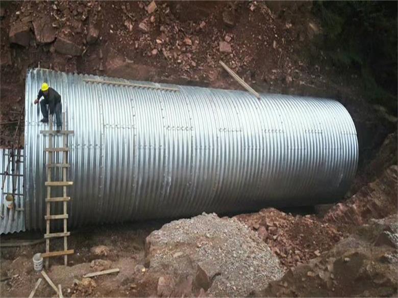 西藏公路涵洞排水钢波纹管涵 那曲金属波纹管涵生产厂家价格