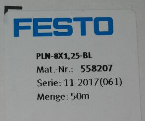 FESTO气管PLN8X1.25-BL现货