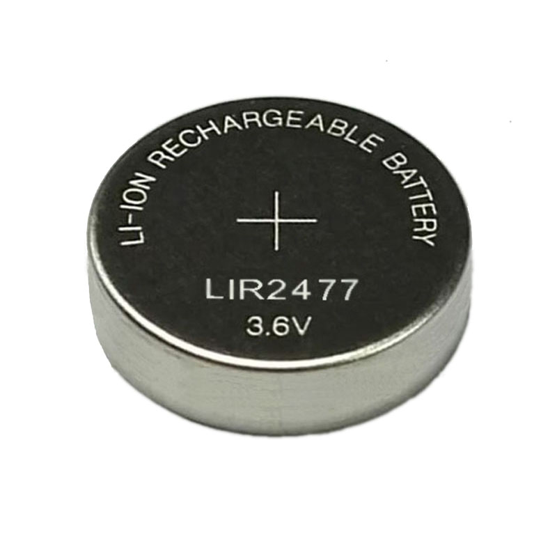 迈洛克生产3.6V可充LIR2477锂离子纽扣电池、2477纽扣电池焊脚、加线，配套电池座