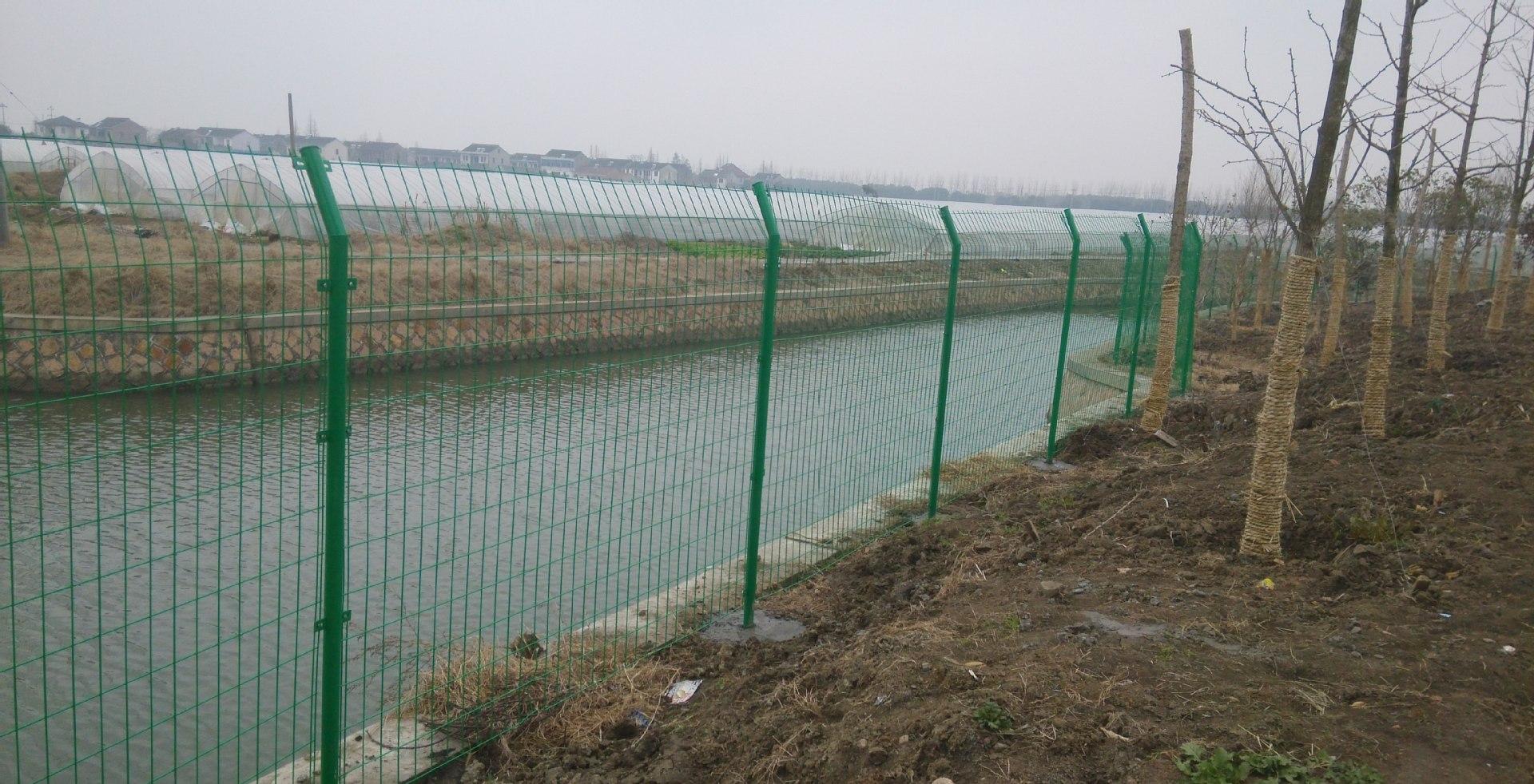 厂家直销河道双边丝护栏网 浸塑低碳钢丝护栏网