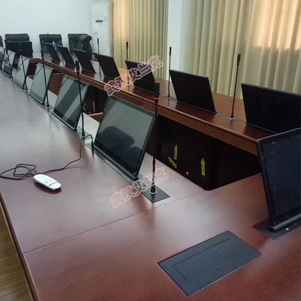 武汉厂家直销21.5**薄电脑一体升降器会议桌嵌入式隐藏电脑升降器