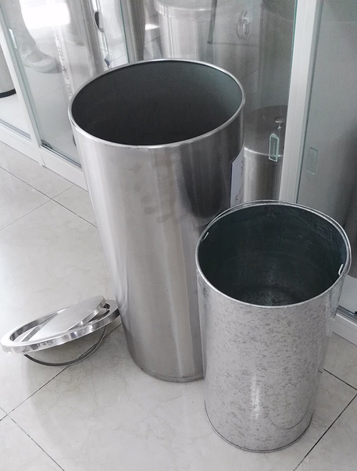 佳悦鑫不锈钢304台面嵌入式垃圾桶清洁桶卫生间办公室拉丝圆形垃圾桶