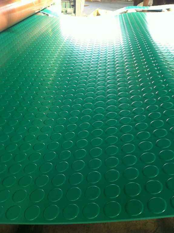 3mm厚绿色条纹防滑橡胶板，厂家*，质量保证