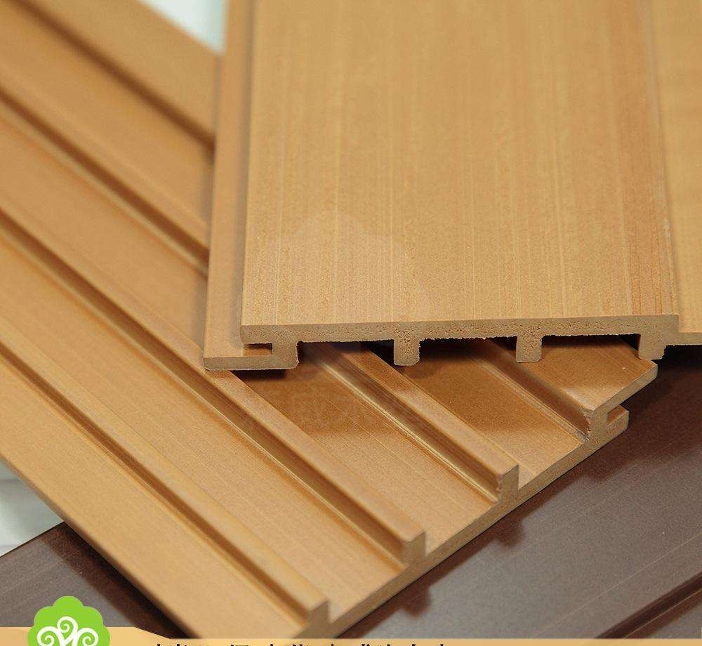 欧堡竹木纤维集成墙板客厅简约室内生态木扣板快装墙板生态木护墙板