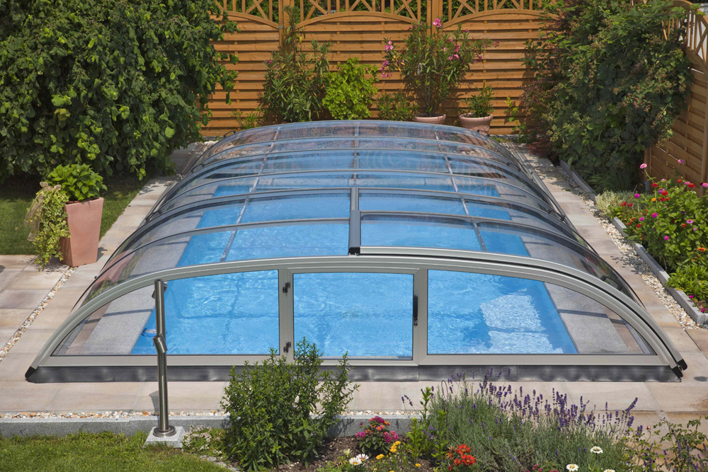 Sunrim电动移动泳池盖 商业泳池阳光房 伸缩泳池盖