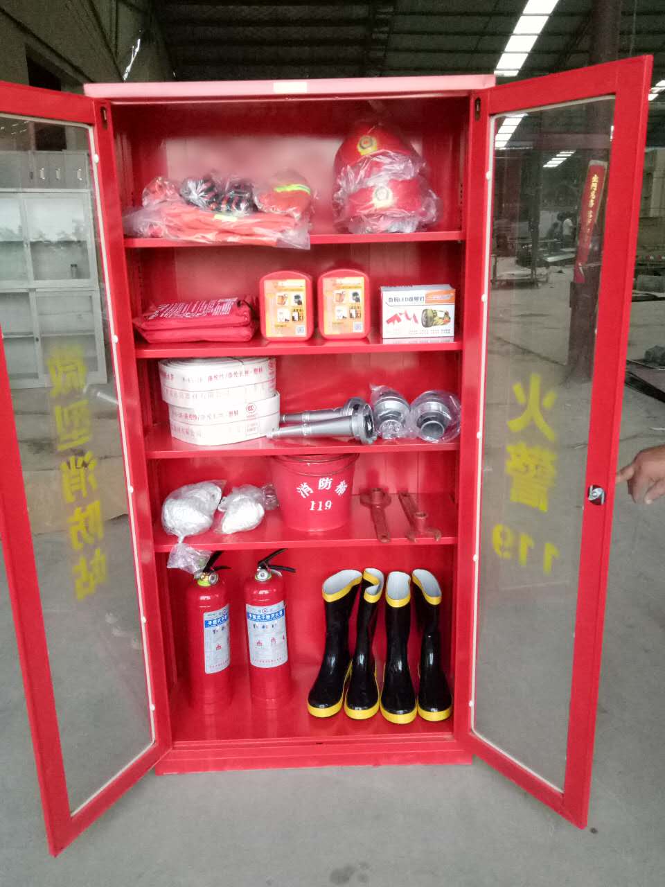 定制不同款式微型消防站钢制应急消防箱 消防柜厂家直销批发