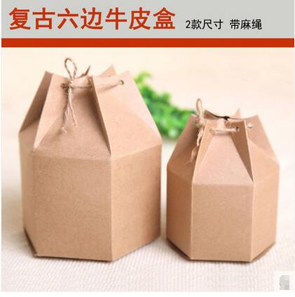 复古六边形异形牛皮纸盒包装礼品包装盒茶叶包装箱牛皮