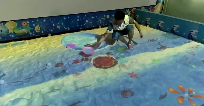 广州 儿童淘气堡 3D互动投影 砸球 墙面地面 厂家批发 沙滩画画