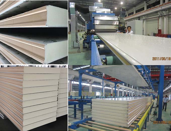 钢结构工程用聚氨酯墙面板/彩钢聚氨酯屋面板