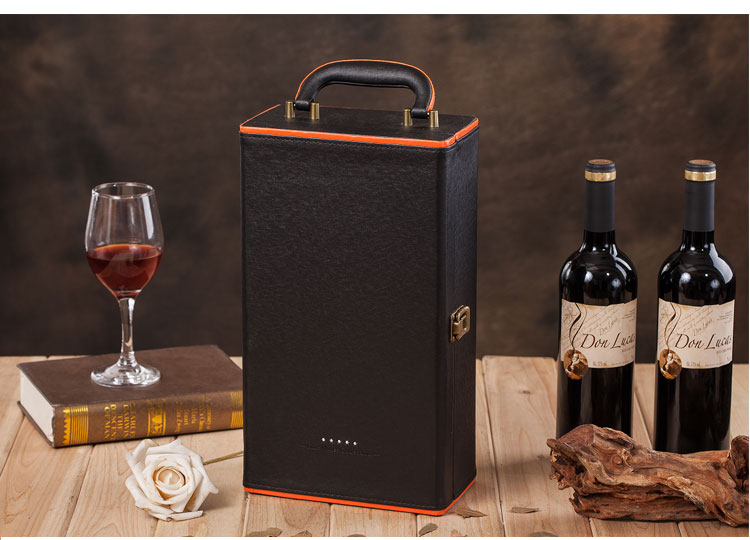 水钻红酒礼盒包装盒子 单支高档皮盒皮质拉菲红酒盒子单支装