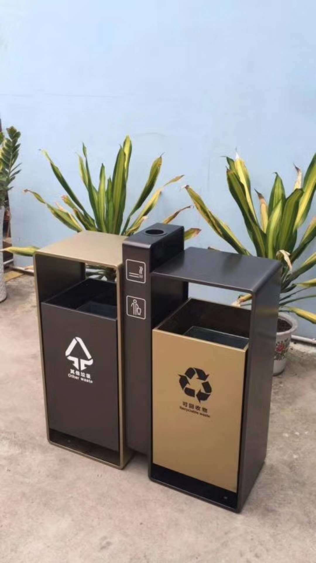 创意不锈钢公园垃圾桶 户外垃圾桶 小区广场景观垃圾桶定制加工厂