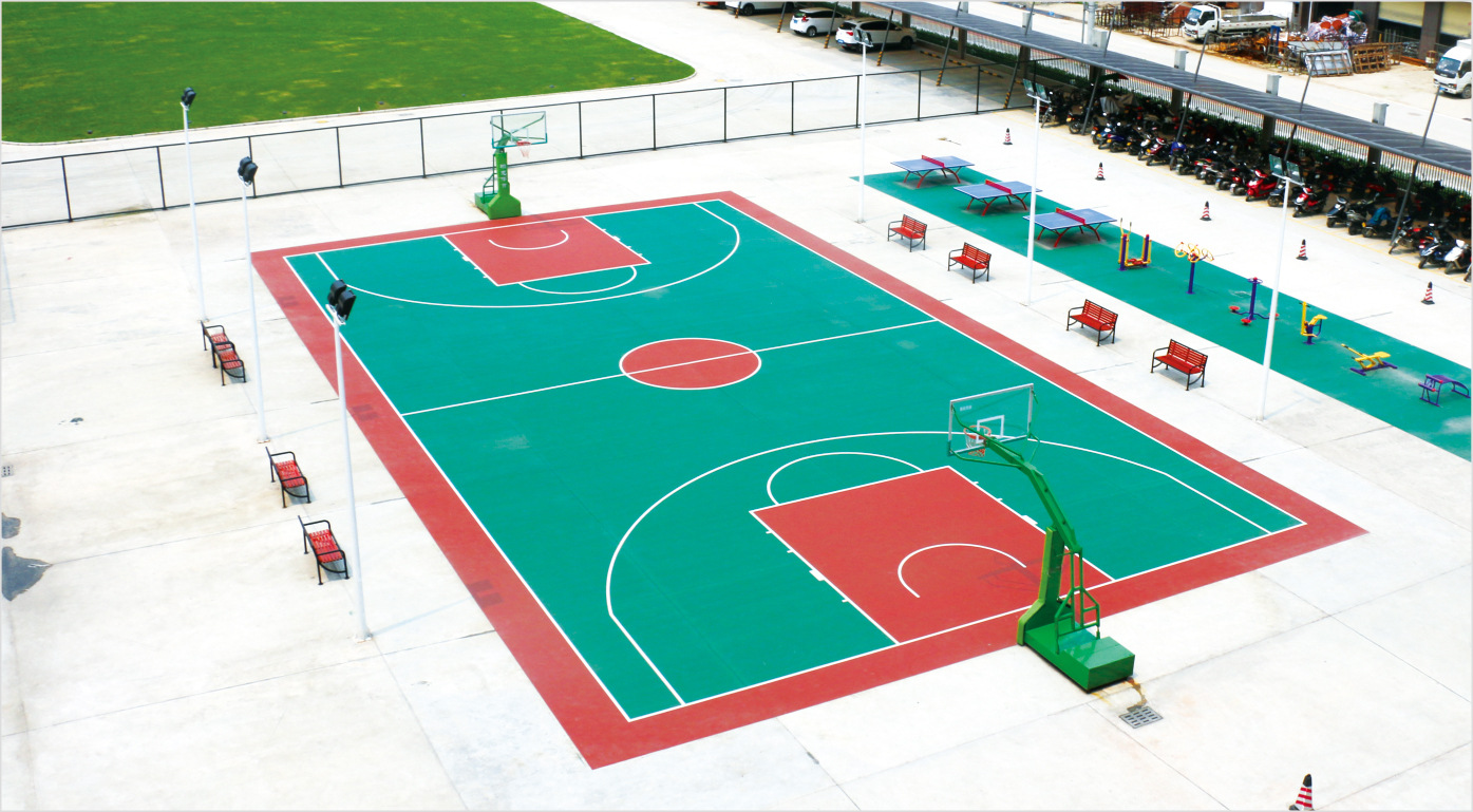 柳州塑胶篮球场施工 篮球场地坪漆涂料 康奇体育