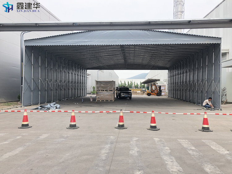 上海工厂临时仓储蓬 户外伸缩遮阳篷定制安装