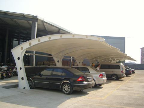 七字型车棚膜结构景观膜结构车棚遮阳棚膜结构