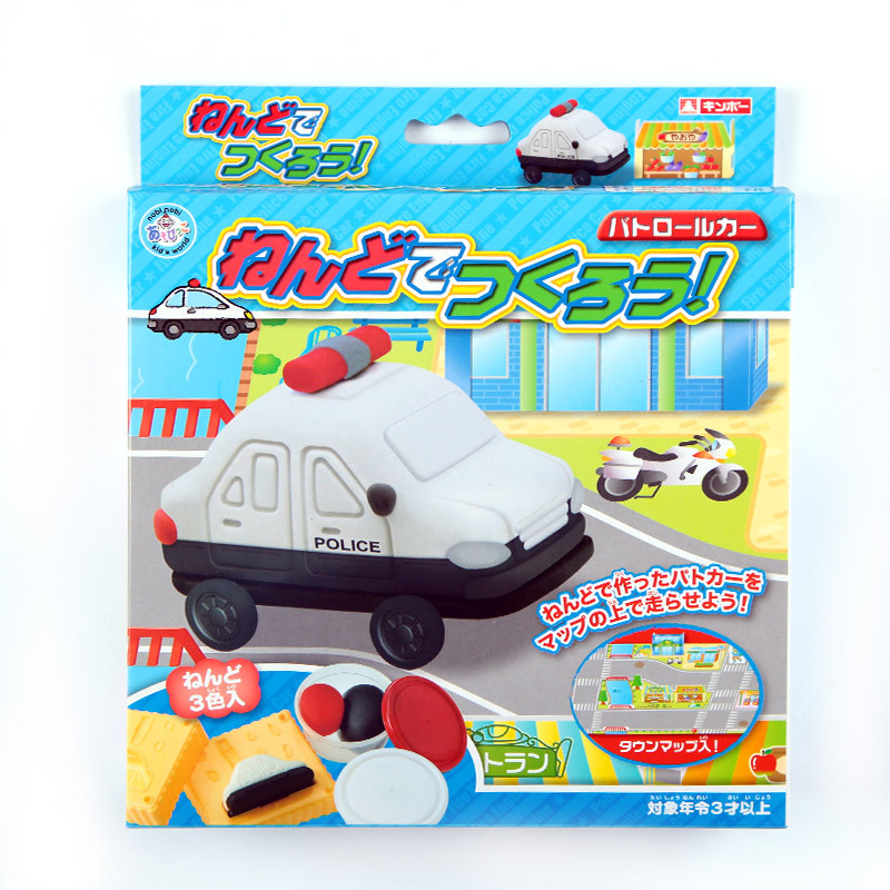 日本银鸟大米彩泥进口玩具批发DIY橡皮泥儿童益智玩具警车套装