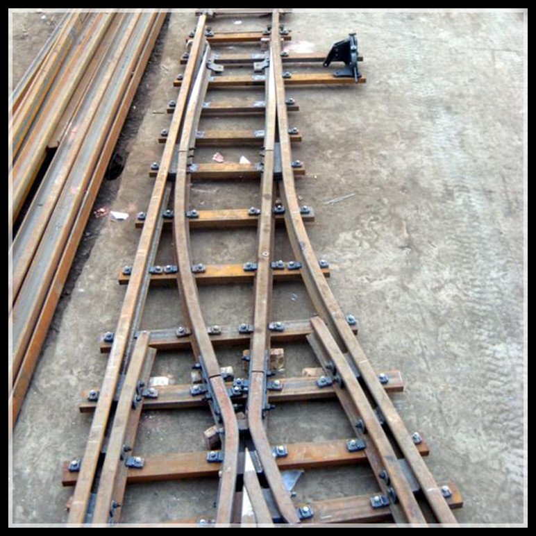 矿用钢轨道岔 DK930-4-15左右单开道岔 永年铁标轨道配件厂
