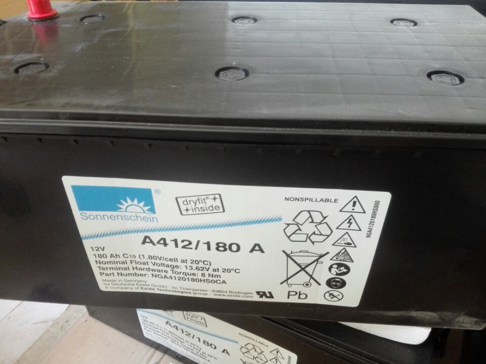 德国阳光蓄电池A412/180A报价销售