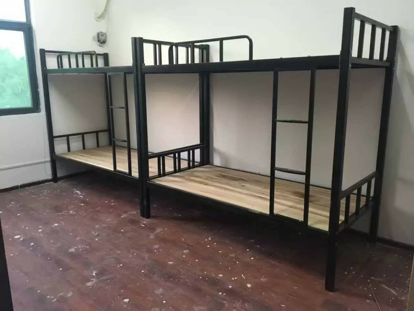 双伟 钢制双层床宿舍公寓床上下铺员工高低铁床铁架子床学生双人床黑色